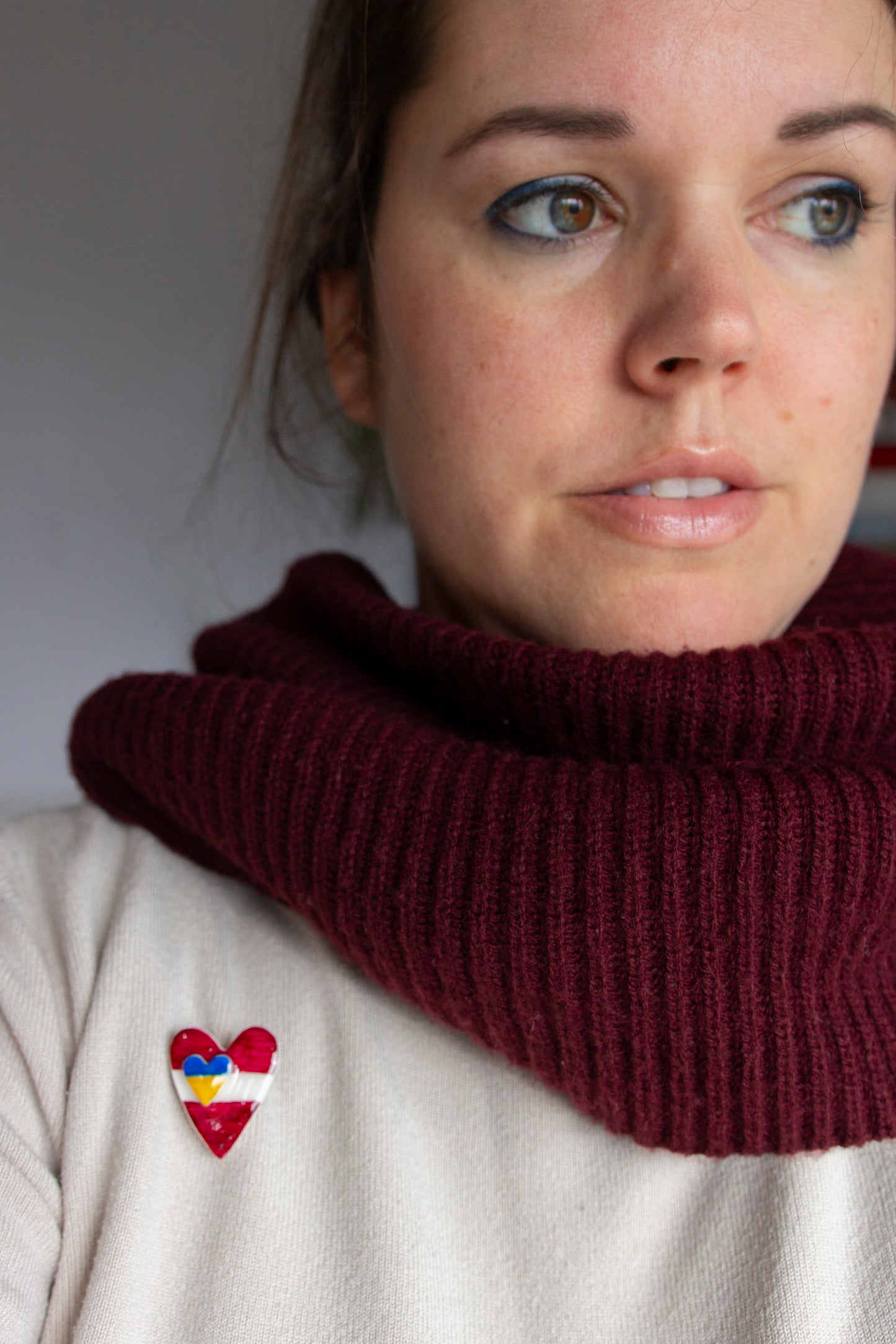 Ukrainian collection pin - HEART LATVIA, UKRAINE