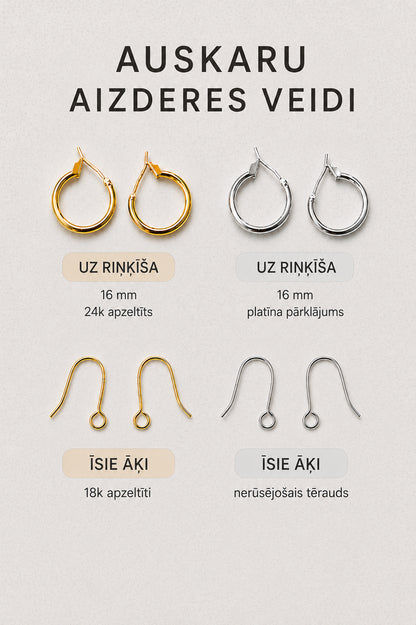 Komplekts - CERIŅI TUMŠIE (auskari + kaklarota)
