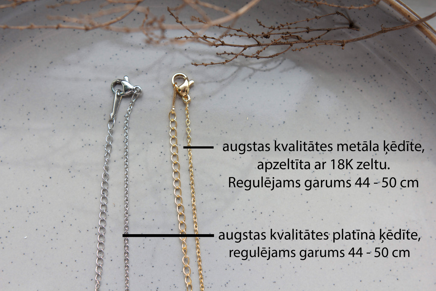 Komplekts - PĪLĀDZIS (auskari + kaklarota)