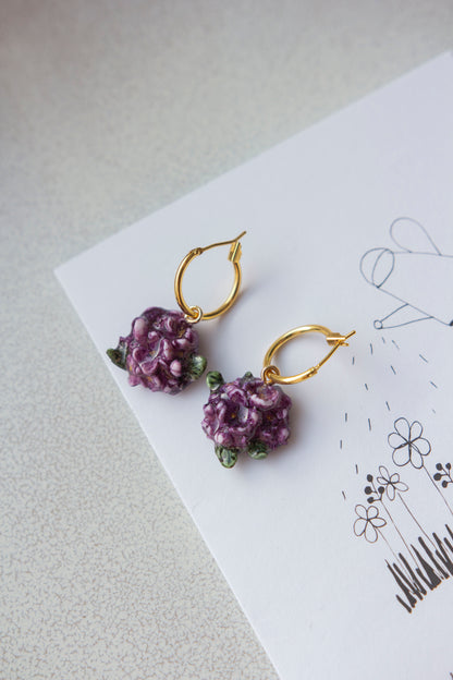Earrings - RED PEONIES