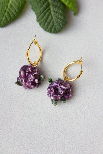 Earrings - RED PEONIES