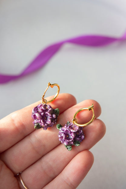 Earrings - RED PEONIES