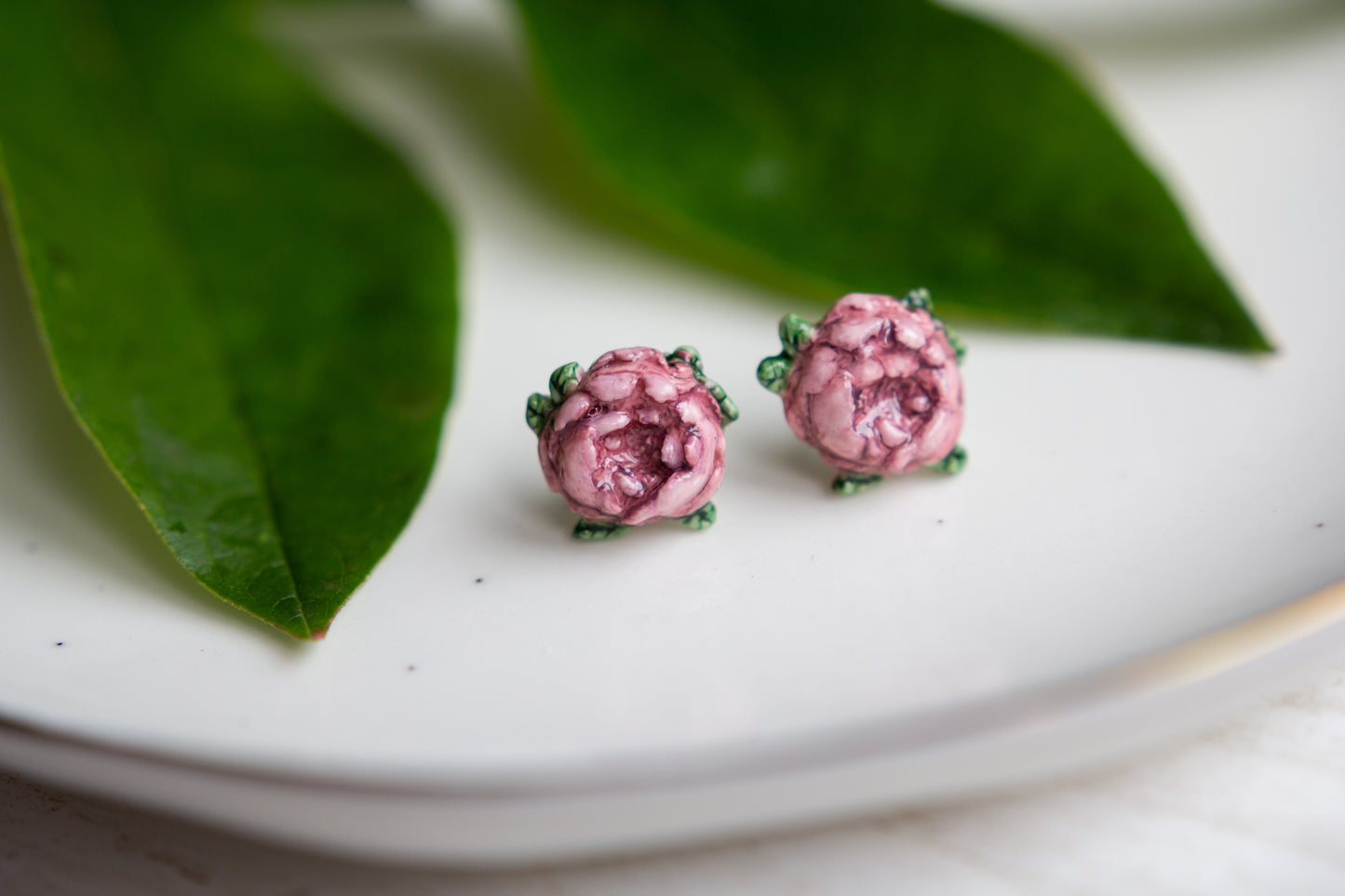 Set - PINK PEONY DREAM (earrings + necklace)