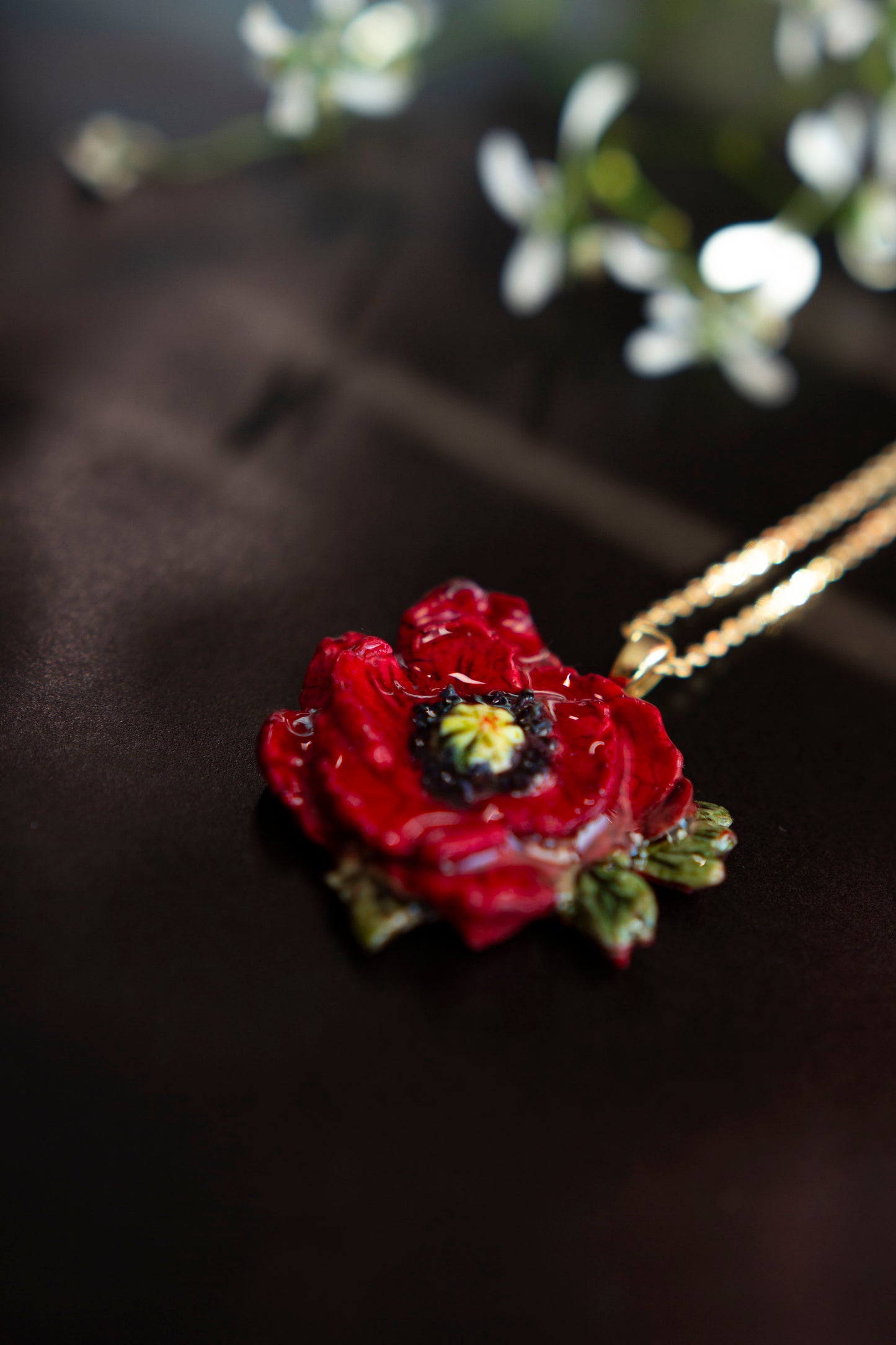 Necklace - RED PEONY