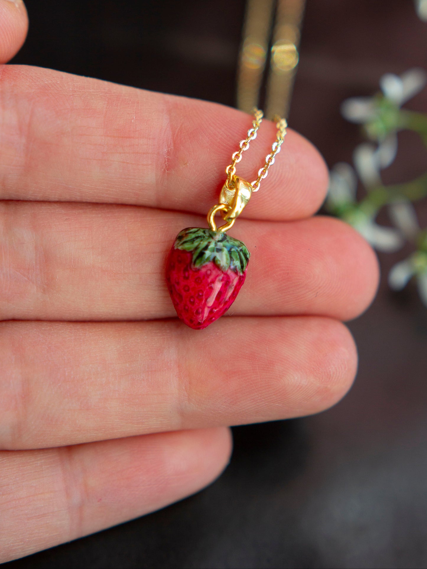 Necklace - RED PEONY